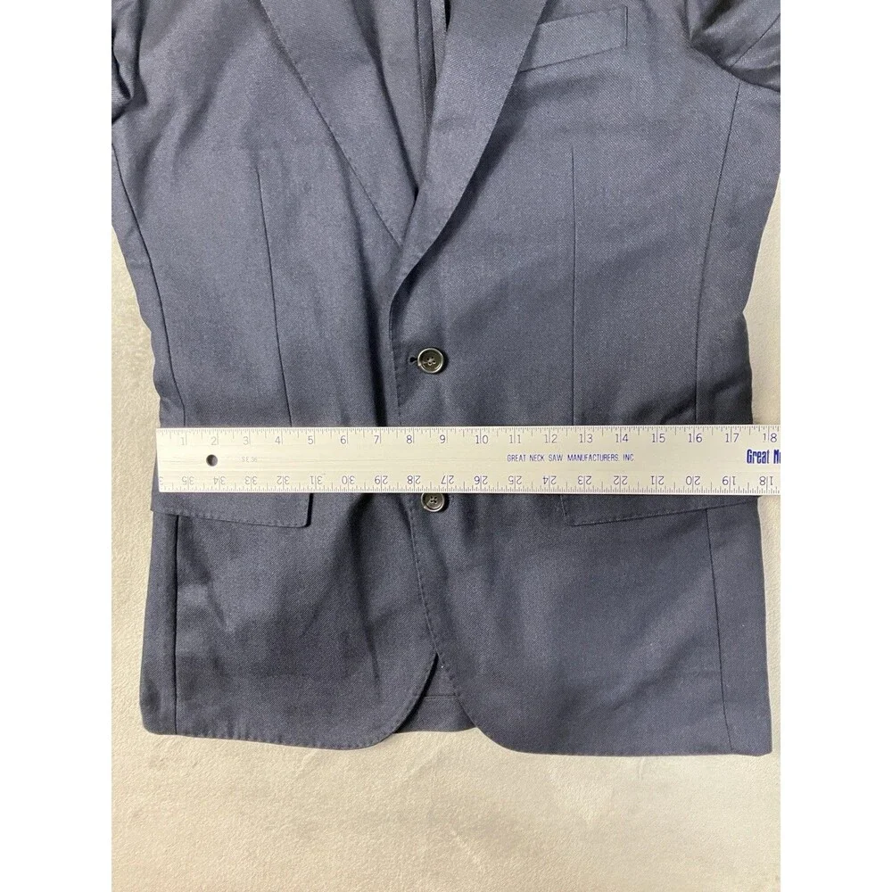 J.Crew Ludlow Suit Jacket Mens 38R Navy Cotton Wool Slim Blazer Business